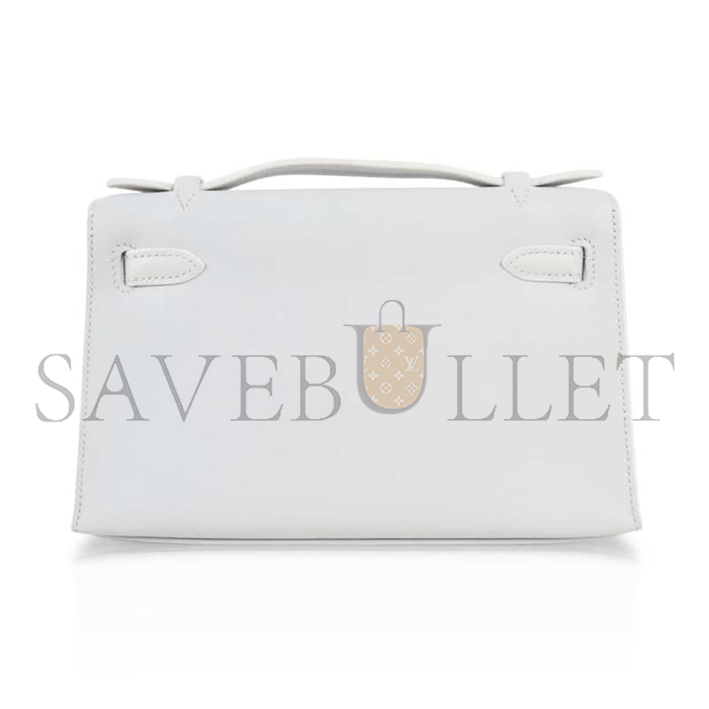 HERMÈS MASTER KELLY GENERATION SWIFT MILKSHAKE PLATINUM SILVER BUCKLE (22*14*7cm)
